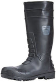 Black Wellington Boot S5 Steel Toe and Midsole Portwest Total Safety FW95 Wellingtons Active-Workwear The Portwest Total Safety Wellington offers ultimate S5 protection to the wearer. Steel toecap and midsole. PVC/Nitrile construction that is waterproof and resistant to oil, fuels and acids. Suitable for a variety of environments. CE certified. Protective steel toecap Steel midsole Anti-static footwear Energy Absorbing Seat Region