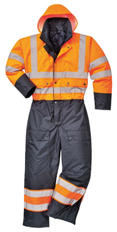 Winter hi viz waterproof contrast coverall lined portwest