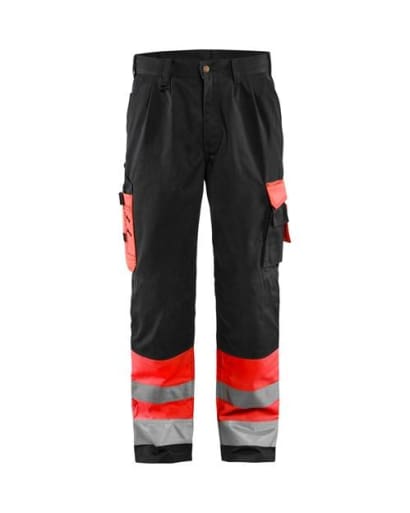 Workwear hi vis driver’s trousers with knee pad pockets and multi (polycotton)-1584