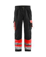 Workwear hi vis driver’s trousers with knee pad pockets and multi (polycotton)-1584