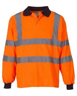 Yoko hi-vis 2 band long sleeve polo shirt -hvj310-3m