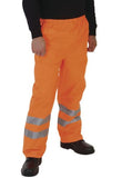 Yoko hi-vis waterproof contractor over trousers ris 3279 hvs462-3m