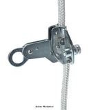 12mm Detachable Rope Grabber Portwest Working at Heights safety - FP36 In the event of a fall the rope grab becomes locked and prevents decline. Attachment ring allows connection of lanyard or any number of other products. Removable feature allows rope grab to be attached