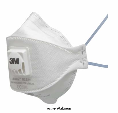 3M Aura Flat Fold Particulate Respirator Mask Ffp2V (Pack Of 10) - 9322  3M Aura 9322 Flat-Fold Particulate Respirator The advanced three-panel design and low breathing resistance filter technology applied to the 3M Aura 9300 series provides optimum comfo