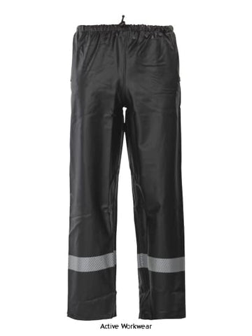 Waterproof reflective rain trousers - breathable elastic waist design