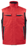 Padded vest with wind protection and reflective detail