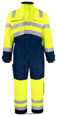 Projob 6202 high-vis waterproof coverall with padded lining (en iso 20471 class 3)