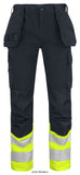 Projob 6534 high-vis work trousers with holster pockets class 1