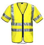 High-vis class 3 zip-up vest with adjustable fit