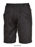 Action Work Shorts multi pockets Elasticated waist Portwest S889 Workwear Shorts & Pirate Trousers Active-Workwear