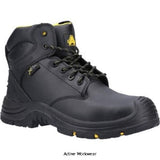 Amblers AS303C Wrekin Lace Up Metal Free Metatarsal Waterproof Boot-29736-50518 Boots Amblers Active-Workwear Unisex waterproof metal free metatarsal safety boot with internal waterproof membrane. Crafted with water resistant leather and composite toe. Rubber sole heat resistant to 300 deg. Twin Padded PU Collar and Removable PU Footbed. EN ISO 20345:2011-S3