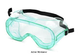 B-Brand General Purpose Safety Goggle (Pack Of 10) -BBSG604 Eye Protection Active-Workwear  Polycarbonate lens PVC frame. Comfortable. Lightweight. Indirect vents. CAT II Conform to EN166: Optical Class:1 BT - (Medium impact energy at extreme temperatures) 2C-1.2 - UV Filter These goggles are treated with Crystal Coat (TM), C-380M is a polysiloxane based thermal cure hardcoat that combines anti-fog performance with abrasion and chemical resistance.