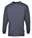 Grey Base Layer Thermal Top Long Sleeved Portwest B133 Underwear & Thermals Active-Workwear  Crew neck styling low profile seam construction and cuffed sleeves ensure an excellent fit. Thermal