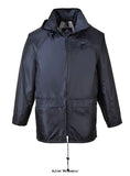 Navy Basic Budget Waterproof Rain Jacket Portwest S440 Workwear Jackets & Fleeces Active-Workwear Designed to be worn in foul weather conditions, the cheap and cheerful Classic Rain Jacket is not only practical and durable, it offers exceptional value for money. Easily rolled up and stored for when the wet weather arrives. Available in a wide range of colours, wearer satisfaction is guaranteed. Features Waterproof keeping the wearer dry and protected from the elements