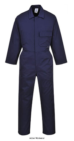 Basic Standard Coverall Boilersuit Stud Front Overall Portwest 2802 Boiler suits & One-piece's Active-Workwear This smart coverall features a chest pocket with flap for secure storage and two side pockets. Comfort, practicality and durability are ensured.  Non shrinking to ensure that this style maintains its shape wash after wash 50+ UPF rated fabric