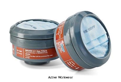 Beeswift A1P2 Filters (Pair) For Bb3000 Respirator - Bb3000A1P2 Respiratory Active-Workwear A1P2 Filters for BB3000 Respirator Range Filters: Organic Vapour solvents such as White Spirit Toluene or Carbon Tetrachloride (CCl4). Fine Toxic Dust, Water and Oil based Mists/Aerosols.