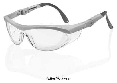 Beeswift B-Brand Utah Safety Spectacles Anti Mist (Pack Of 10) - BBUTSGYF Eye Protection Active-Workwear 8 Curve optically correct lens. Anti-static and scratch resistant. Super tough nylon frame. Anti fog single lens and side shields. Fully adjustable side arms with temple ratchet
