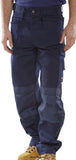 Navy Beeswift Click Premium Multi Pocket Work Trousers With Duratex Kneepad Pockets Cpmpt Trousers Active-Workwear Rugged heavyweight polyester cotton fabric , Multi   feature design , Holster pockets Large pockets, tool holder, fasteners ,Hard wearing `Duratex` kneepad pockets and hip linings All main seams are triple stitched for maximum strength