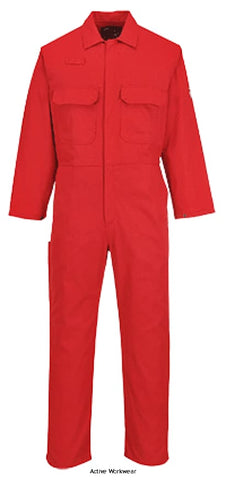red Biz Weld Flame Retardant Bizweld Welders Coverall Boiler suit Portwest BIZ1 Boiler suits & Onepieces Active-Workwear the number one favourite coverall in the welding industry, our best selling Bizweld coverall is ideal for offering complete protection to workers exposed to heat. The generous fit provides comfort and allows the wearer to work unhindered whilst ample storage space, rule pocket and concealed mobile phone pocket hold equipment securely and safely. 