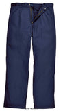 Navy Blue Biz Weld Flame Retardant Welding Work trousers Portwest BZ30 Fire Retardant Active-Workwear Designed to give maximum protection and comfort to the wearer, the Bizweld Trousers will keep you safe. The garment has twin stitched seams for extra strength and side pockets with a conveniently placed rule pocket for quick and easy accessibility.