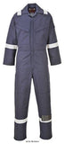 Navy Bizflame Aberdeen Flame Retardant Coverall Offshore Hi Vis - Portwest  FF50 Fire Retardant Active-Workwear Ideally suited to off shore industries this top of the range coverall comes in inch sizes for the perfect fit. Certified to a multitude of international standards the Aberdeen coverall offers top protection in a range of hazardous environments.