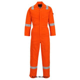 Orange BizFlame Flame Retardant Lightweight Anti Static Hi Viz Coverall 280g FRAS - FR28 Boilersuits & Onepieces Active-Workwear Constructed using a lighter weight highly innovative flame resistant BizFlame Plus fabric, CE certified, guaranteed flame resistance for life of garment Protection against radiant, convective and contact heat CE certified Guaranteed flame resistance for life of garment