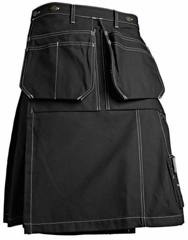 Blaklader Craftmans Work kilt with Hanging Nail Pockets - 8566 1370 Shorts & Pirate Trousers Active-Workwear Side hammer loop Wide loops at back and sides Adjustable waistline Pockets Back pockets with bellow Leg pocket with flap Bellowed front pockets Side pockets Nail pockets - can be tucked in the front bellows pockets Telephone pocket Ruler pocket with knife holder and pen pocket