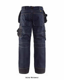 Blue Blaklader Denim Knee Pad Work Trousers with Nail Pockets X1500 1500 1140 Kneepad Trousers Active-Workwear discover Blaklader Workwear best selling and most durable trousers with nail pockets in CORDURA denim X1500: Looks like denim, feels like denim but 4 times stronger than denim With the same functional design and features as all the Blaklader Workwear X1500 range of craftsmen workwear. Main material 88% cotton, 12% polyamide, denim, coated, CORDURA denim, 375gm² Crafts Cordura , Nail pockets, Knee 