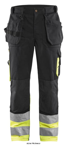 Blaklader Hi Vis Class 1 Knee Pad Work Trousers with Nail Pockets -1529 ...