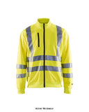 Yellow Blaklader Hi Vis Full Zipped Work Sweatshirt Class 3 3358 Hi Vis Tops Active-Workwear Blaklader Workwear high visibility sweatshirt with perfect fit and reflectors all the way around so that you can be seen from every direction. The sweatshirt has a zip close, two pockets at the front and one chest pocket. Designed for maximum work comfort and certified under EN 20471, class 3