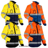 Blaklader Hi Vis Safety Work Jacket with Multi Pockets - 4023 (not waterproof) Hi Vis Jackets Active-Workwear Comfortable Hi-Vis jacket in four different colour combinations. Ergonomic fit to give you very good freedom of movement. Many clever pockets, including chest pockets, side pockets and telephone pocket. Certified according to EN ISO 20471, XS-S Class 2 M-XXXL. Functionality 50 mm wide reflective tape