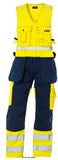 Blaklader hi vis sleeveless work dungarees with knee pad & nail pockets - 2653