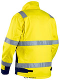 Yellow Blue Blaklader Hi Vis Water Repellent Lightweight Safety Work Jacket RIS 3279 - 4064 Hi Vis Jackets Active-Workwear High visibility rail work wear jacket designed to be seen in every direction - even when bending down. The durable, light and water repellent material assures high comfort and optimal functionality. Shorter front for maximum freedom of movement, longer back for better protection over the lower back. Easy accessable pockets for all your needs combined with good fitting