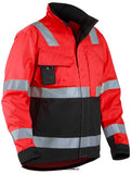 Red Blaklader Hi Vis Water Repellent Lightweight Safety Work Jacket RIS 3279 - 4064 Hi Vis Jackets Active-Workwear High visibility rail work wear jacket designed to be seen in every direction - even when bending down. The durable, light and water repellent material assures high comfort and optimal functionality. Shorter front for maximum freedom of movement, longer back for better protection over the lower back. Easy accessable pockets for all your needs combined with good fitting