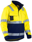 Yellow Blaklader Hi Vis Water Repellent Lightweight Safety Work Jacket RIS 3279 - 4064 Hi Vis Jackets Active-Workwear High visibility rail work wear jacket designed to be seen in every direction - even when bending down. The durable, light and water repellent material assures high comfort and optimal functionality. Shorter front for maximum freedom of movement, longer back for better protection over the lower back. Easy accessable pockets for all your needs combined with good fitting