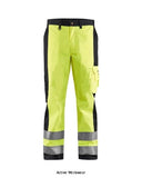 High visibility work trousers by blaklader with multiple pockets (polycotton) - style 1583