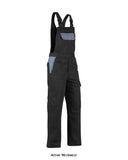 Cotton twill industry bib overalls with adjustable waist and multiple pockets