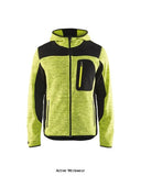 Yellow Blaklader Knitted Softshell Hybrid hooded hoody Jacket-4930 Jackets & Fleeces Active-Workwear Blaklader Knitted Soft Shell Jacket in Comfortable and Smooth Material  Blaklader Knitted sofstshell jacket with smart designer hood for comfort. The jacket has contrasting zips and is reinforced with soft shell material on the elbows, shoulders and back for improved tear resistance. This is a great jacket for leisure and work