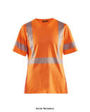 High visibility ladies v-neck tee shirt by blaklader - certified class 2 uv protection hi vis tops blaklader
