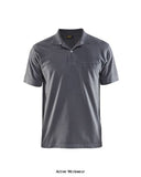Grey Blaklader Men's Cotton Profile Work Polo Shirt with Pocket- 3305 Shirts Polos & T-Shirts Active-Workwear Dress for work or go for a relaxed weekend look with a polo. Details like chest pocket and ribbed collar. Rib-knitted collar Rib-knit sleeve Reinforced shoulder seam, Reinforced neck seam. Neck opening with buttons, cotton pique knit, 220 g/m²