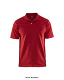 Red Blaklader Men's Cotton Profile Work Polo Shirt with Pocket- 3305 Shirts Polos & T-Shirts Active-Workwear Dress for work or go for a relaxed weekend look with a polo. Details like chest pocket and ribbed collar. Rib-knitted collar Rib-knit sleeve Reinforced shoulder seam, Reinforced neck seam. Neck opening with buttons, cotton pique knit, 220 g/m²