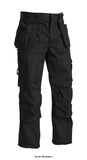 Black Blaklader Traditional Knee Pad Work Trousers with Nail Pockets (PolyCotton) - 1530 1860 Trousers Active-Workwear A Blaklader Work wear classic best selling work trouser, designed to make you effective in your work with 3-needle stitching in exposed places - which makes the trousers so durable that we can provide a lifetime warranty on the seams. Knee pockets are reinforced with Cordura Reinforcement CORDURA reinforced knees