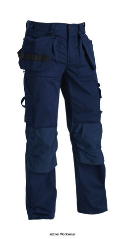 Blaklader Traditional Knee Pad Work Trousers with Nail Pockets (PolyCotton) - 1530 1860 Trousers Active-Workwear A Blaklader Work wear classic best selling work trouser, designed to make you effective in your work with 3-needle stitching in exposed places - which makes the trousers so durable that we can provide a lifetime warranty on the seams. Knee pockets are reinforced with Cordura Reinforcement CORDURA reinforced knees and back pockets Upper part Inner leg seam with 3-needle stitching Details Loops,