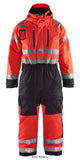 Blaklader high visibility waterproof winter coveralls with knee pad pockets & chin guard - 6763 hi vis waterproofs