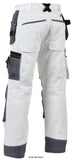 Back Blaklader White Cotton Painters Knee Pad Work Trousers with Nail Pockets X1500  - 1510 Trousers Active-Workwear Now you can wear 100% cotton painters trousers with no fear of paint soaking through to your skin. The fabric has excellent absorption capacity and is double layered in key areas to prevent this. These X1500 based trousers are designed for painters, plasterers and brick layers, with special pockets for tools like brushes, filler knives and spatulas. Main material 100% cotton, twill, 320 g