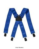 Blue Blaklader Wide Elastic Work Trousers Braces Heavy Duty Clips - 4009 Accessories Belts Kneepads etc Active-Workwear The Blaklader heavy duty trouser braces are easy to adjust.Nickel free Details Wide braces with strong elastic and clips Fabric 70% polyester, 30% elastane
