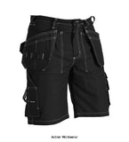 Black Blaklader Work Shorts with Nail Pockets (Cotton Twill 370gm) - 1534 1370 Shorts & Pirate Trousers Active-Workwear Comfortable and functional 100% cotton shorts in classic craftsman design. These shorts have meticulously designed details and features like reinforced free nail pockets, back pockets with bellows, hammer loop and folding rule pocket.Main material 100% cotton, twill, 370g/m²