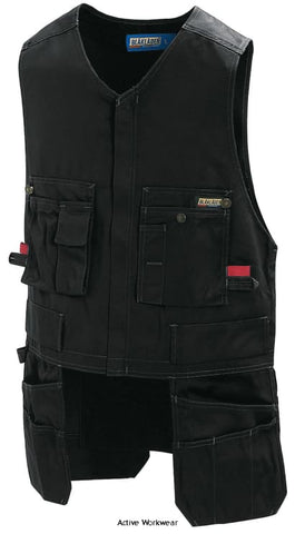 Blaklader Work Tool Vest / Belt / Waistcoat with Multi Pockets - 3105 1860 Toolvests Toolbelts & Holders Active-Workwear-Two free breast pockets with safety straps, one with telephone pocket and the other with knife-holder with snap fastener Four reinforced nail pockets Waistcoat Craftsman, Industrial worker, Electrician, Roofing installer, Plumber, Sheet-metal worker, Floor-layers, Cleaner, Warehouse worker 65% polyester, 35% cotton, twill, 300g/m Crafts Nail pockets Men 