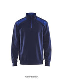 Blaklader workwear uniform half-zip 2-tone cotton sweatshirt profile 3353 - industry collection essential workwear