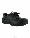 Centek Safety FS337 S1P Lace-Up Budget Safety Shoe  Shoes Active-Workwear Manufactured with a Leather Upper Textile Lining Providing Excellent Comfort Rubber Sole Oil and Acid Resistant Sole Unit 3 Metal Eyelet Lacing System Padded Collar and Tongue Steel Toe Cap Antistatic 